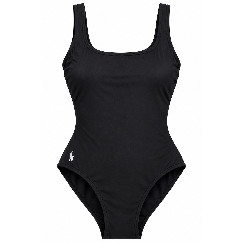Polo Ralph Lauren Martinique One Piece Swimsuit XL Black Scoop Back NWOT